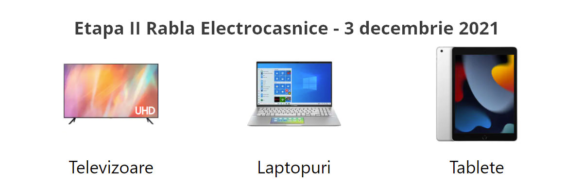 etapa 2 rabla electrocasnice 3 decembrie 2021 televizoare laptopuri tablete