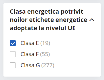 filtru eMAG televizoare clase energetica noua